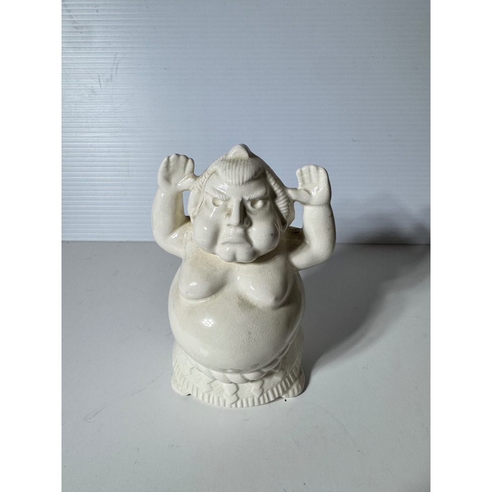 Benihana Sumo Wrestler Tiki Mug Vintage White Ceramic Japan Cocktail Barware